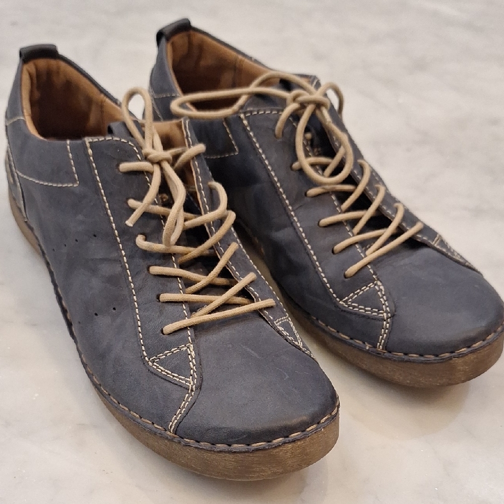 Josef Seibel Fergey Shoes Germany Leather Comfort laceup Sz 40 Wom US 9 Sneaker‎